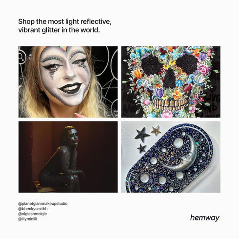 Hemway Craft Glitter 100g / 3.5oz Glitter Flakes for Arts Crafts Tumblers Resin Epoxy Scrapbook Glass Schools Paper Halloween Decorations - Super ...