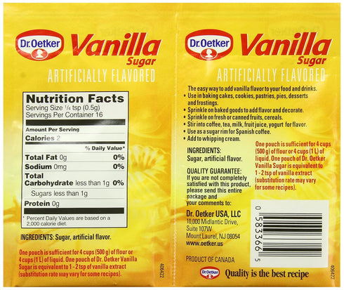 Dr. Oetker Vanilla Sugar, .32 oz., 12 Count...