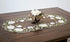 Beautiful White Magnolia Floral Design and Green Leaves Embroidered Cutwork Edges on Brown Polyester Linen Table Runner, Table Centerpiece, Dresse...
