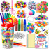 Mega Kids Crafts and Art Supplies Jar Kit - 1000+ Piece Set - Instructional Booklet Included - Glitter Glue, Construction Paper, Colored Popsicle ...