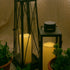 Outdoor Waterproof Flameless Candle with Timer - Flickering White Plastic Battery Operated LED Lantern Light Bright Resin Electric Pillar for Outs...
