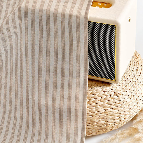 Vangao Stripe Farmhouse Kitchen Curtains 24 Inch Length Linen Blend Cafe Curtains Tickingstripe Tier Drapes Pinstripe Semi-Sheer Small Window Trea...