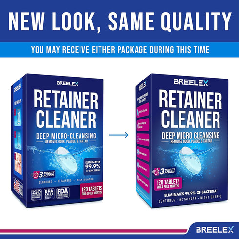 Denture Cleaning Tablets - 120 Retainer Cleaner Tablets for Aligner, Mouth & Night Guard - FSA HSA Approved Products - Dental Cleanser for Nightgu...
