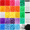 KAMJUNTAR 2810pcs Pony Beads Bracelet Making Kit,DIY Jewelry Making Kit Hair Beads 24 Colors Rainbow Plastic Kandi Beads 1000 Elastic Rubber Bands...