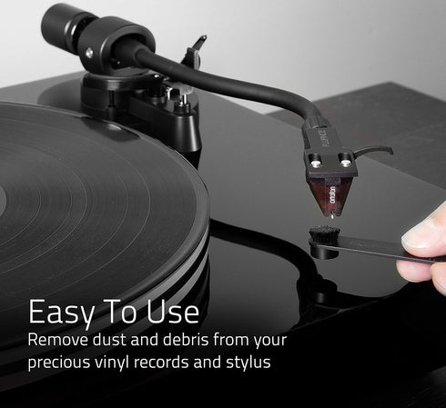 Fluance Vinyl Record & Stylus Cleaning Kit with 2-in-1 Anti-Static Carbon Fiber & Soft Velvet LP Brush and Stylus Brush (VB52)...