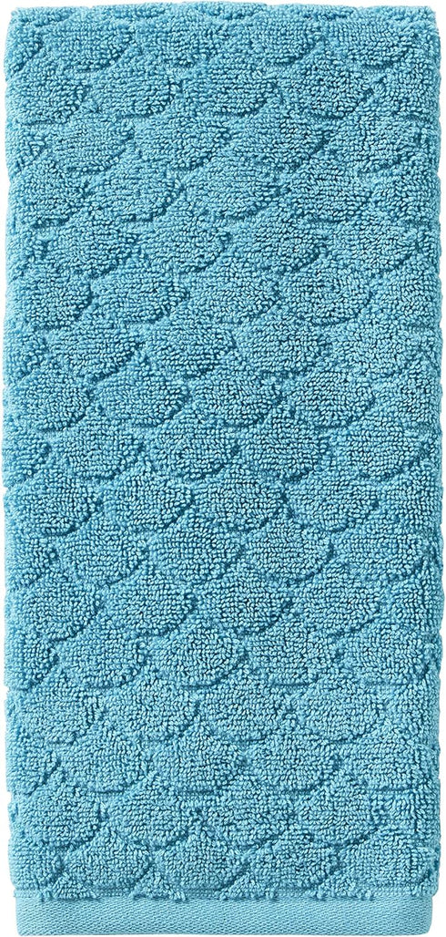 SKL Home Ocean Watercolor Scales Hand Towel, Blue (2-Pack)...