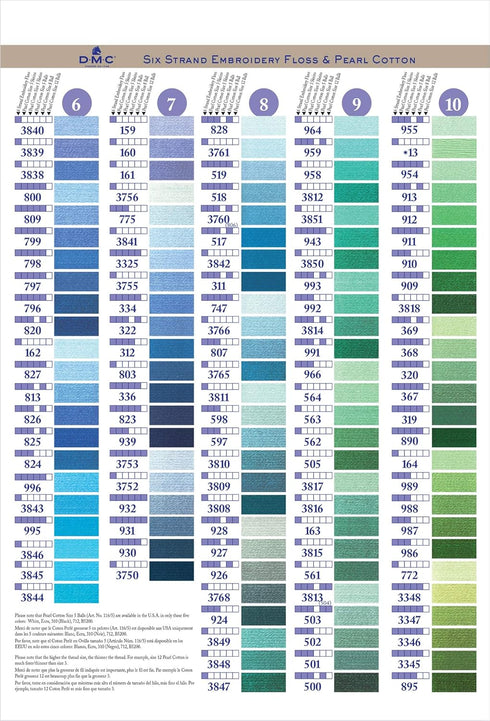 DMC COLORCRD Needlework Threads 12-Page Printed Color Card...