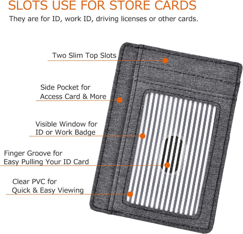 kinzd Minimalist Mens Wallet RFID Front Pocket Wallet Secure Thin Credit Card Holder Men Women...