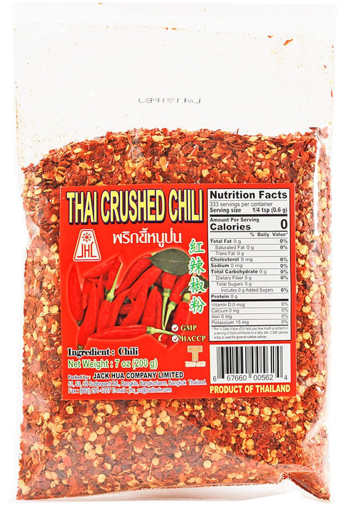 JHC Extra Hot Crushed Thai Chili Pepper, Spicy Pepper Flakes, 7 Ounce / 200gram, Product of Thailand...