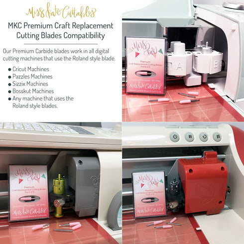 Carbide Blades for Cricut Explore Air 2 Vinyl Cutting Machines - Standard Cut 45 Degree - 5 Pack - Premium German Carbide - by Miss Kate Cuttables...