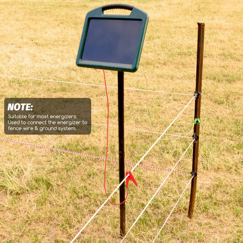 2 Pieces Farm Electric Fence Jump Connector Fencing System Wire Electric Fence Jump Cable with Crocodile Clip (Red)...