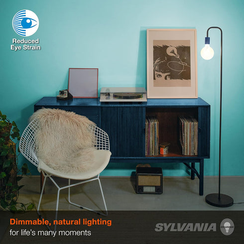 Sylvania Reduced Eye Strain G25 Globe LED Light Bulb, 60W = 6W, 13 Year, Dimmable, Clear, 5000K, Daylight - 6 Pack (41244)...