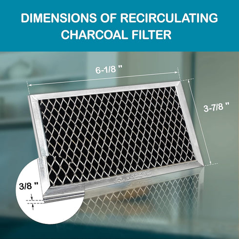 GE JX81J, WB02X11124, WB06X10823 Microwave Recirculating Charcoal Filter (4-Pack)...