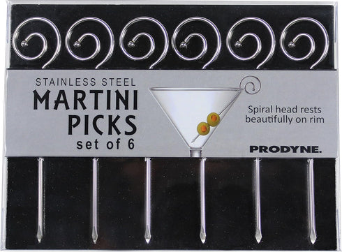 Prodyne Stainless Steel Martini Picks, Silver Set of 6...