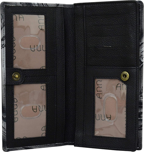 Anna by Anuschka Women's Hand Painted Leather Two-fold Clutch Wallet...