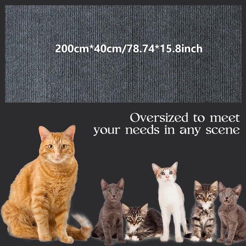 79 * 15.8IN Cat Scratch Pads Mat Carpet Protector,Easy-Cut Highly Viscous Pets Scratch Carpet for Floor Doorway Porch,DIY Floor Mat Prevent Carpet...
