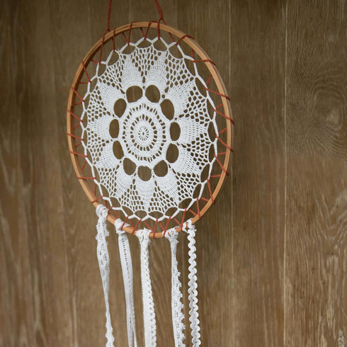 Heritage Lace White (Godiva) Crochet Envy 12" Round Dream Catcher...