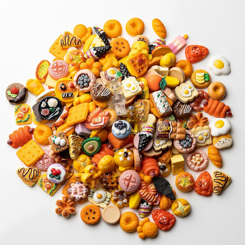 Slime Charms Food Cute Set - Mixed Lot Assorted Food Resin Flatback Cute Sets for DIY Crafts Making,Decorations,Scrapbooking,Embellishments,Hair C...
