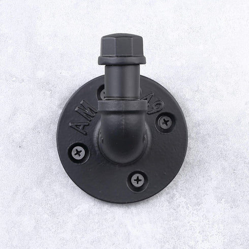 Industrial Style Robe Towel Hook Wall Mounted Metal Iron Pipe Coat Hanger Hat Holder Bag Rack for Bathroom Bedroom Kitchen, Rust Free, Black...