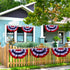 OZ American Bunting Flag, US Pleated Fan Bunting, Patriotic Banner, Fence Banner, Curtain Banner, 4th of July Flag-pack of 2...