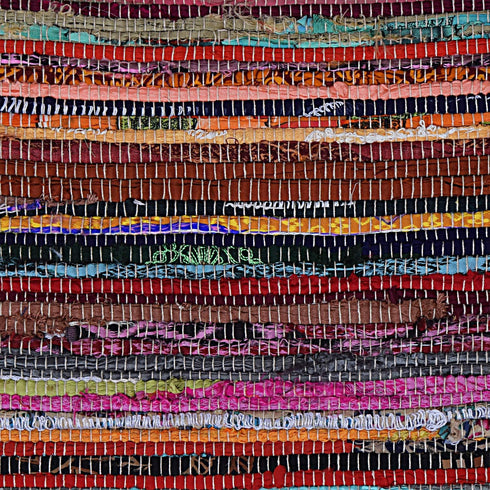 Marubhumi Reversible Area Runner Chindi Rug for Bedroom, Living Room, Kitchen, or Laundry Room 100% Recycled Cotton (20"x 32") - Unique Multi Colo...