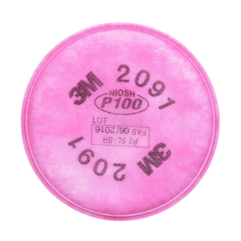 3M Safety 2091 P100 Particulate Filter, One Pair Per Pack, Pink (7000)...