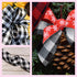 Morex Ribbon 7398.60/50-613 Cambridge 2.5" X 50 YD Wired Ribbon, Black and White, Buffalo Check Plaid Ribbon for Gift Wrapping, Christmas Decorati...