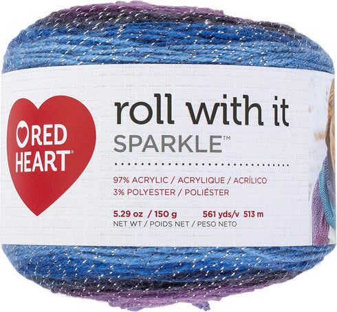 Red Heart Roll with It Sparkle Yarn - Amethyst......
