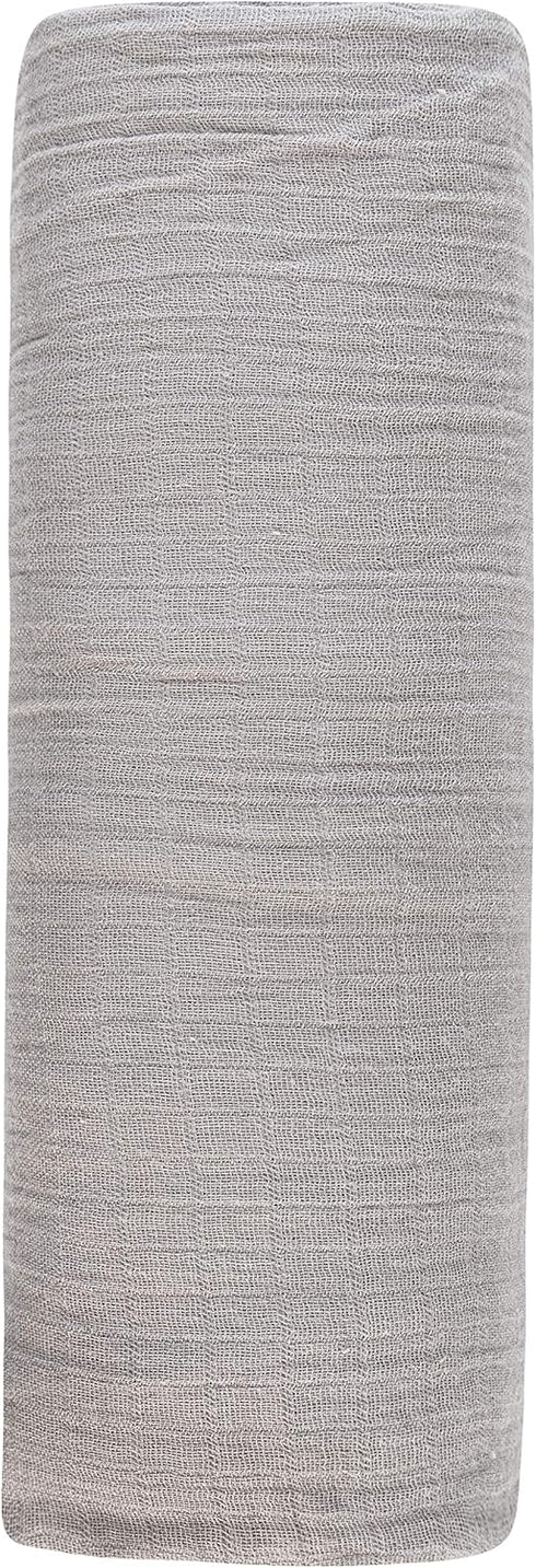 Ely's & Co. Cotton Muslin Swaddle Blanket 1-Pack for Baby Boy or Girl — 100% Cotton Muslin Extra-Large Swaddle Blankets (47” x 47”) Silver Grey...