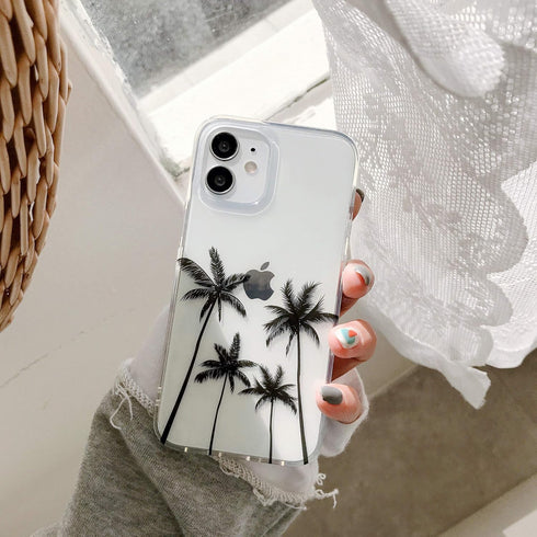 iPhone 12 Case/iPhone 12 Pro Case, Soft & Flexible TPU Shockproof Slim Cover Women Girls Cute Palm Tree Tropical Pattern Phone Case (Palmz 12 Pro/...