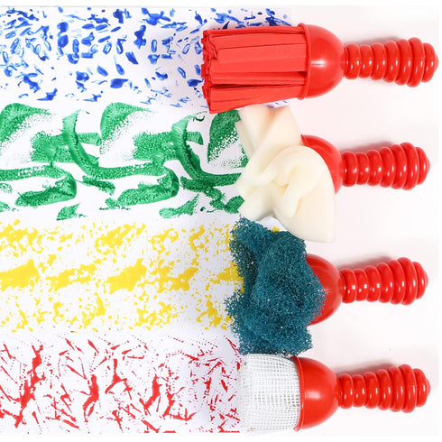 READY 2 LEARN Textured Art Tools - Set of 4 - Jumbo Paint Brushes for Toddlers and Kids - Set 1 - DIY Patterns and Effects...