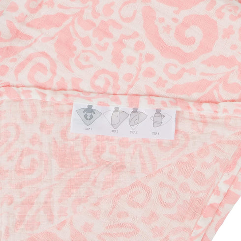 C.R. Gibson BLAN-24244 Pink Paisley 100% Cotton Muslin Swaddle Blanket for Newborns, 40" W x 40" L, Pink...