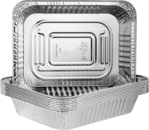 PLASTICPRO Disposable 9 x 13 Heavy Weight Aluminum Foil Pans Half Size Deep Steam Table Bakeware - Cookware Perfect for Baking Cakes, Bread, Meatl...