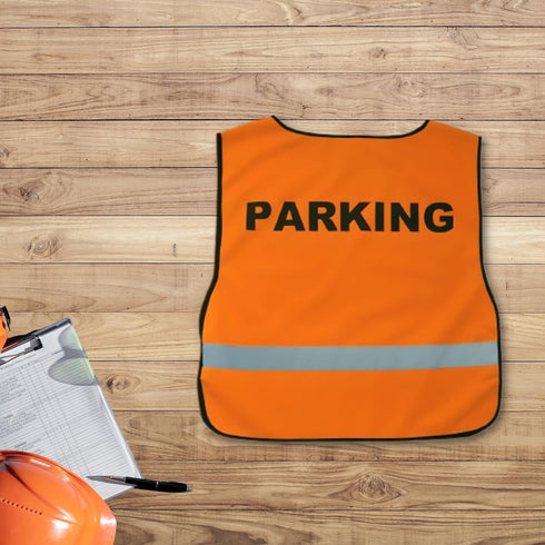 Neon Orange Parking Safety Vest - 100% Polyester, Lightweight, Adjustable, Reflective Stripe - Safety Vests for Maximum Visibility - XL...