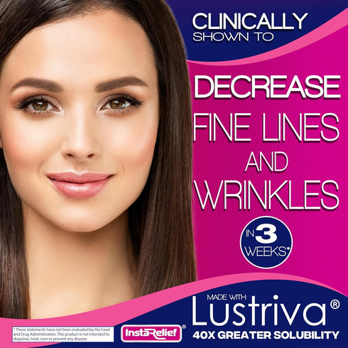 InstaRelief® Hair Growth with Lustriva® - Clinically Shown to Grow Thicker, Healthier Hair in 3 Weeks, Reduce Wrinkles and Fine Lines, with Biotin...