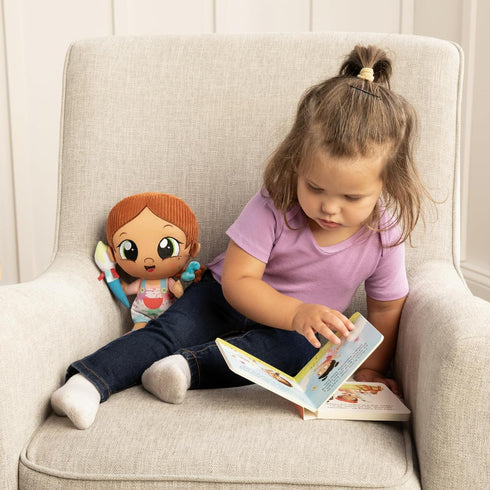 YumiAmi Soft Plush Doll - Rosa - Educational Rag Doll Includes Early Learning Board Book - Multicultural Preschool Toys for Diversity Education - ...