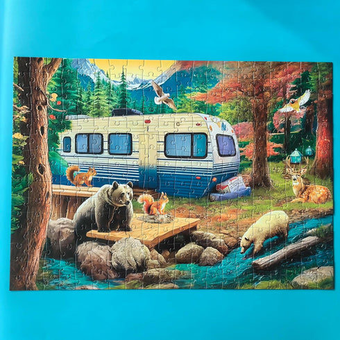 300 Pieces Jigsaw Puzzles for Adults - Puzzles for Kids Ages 6-8 8-10 10-12 - Large Piece Puzzles for Seniors - Forest Bear Adventure...