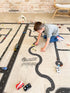 PlayTape Tape and Curves for Toy Cars - 1 Roll of 30 ft. x 2 in. Black Road + 1 Roll of 36 Curves...