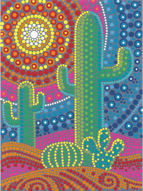 Dimensions Southwest Cactus Acrylic Dot Painting Kit for Adults and Kids, Multicolor...