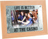 Pavilion Gift Company - Casino People - 9.5" x 7.5" Photo Picture Frame Self-Standing Casino Gambling Gambler Money Desk Home Decor...
