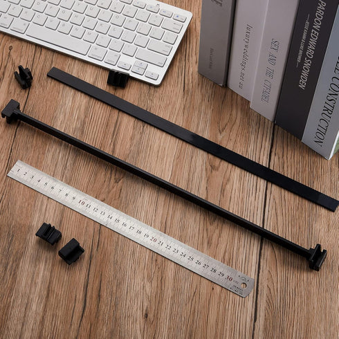 24 Pcs Hanging File Rail and Clip Set 16 Black Hanging File Clips 8 PVC File Cabinet Rails File Drawer Support Black Rail Clips for Home Office St...