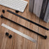 24 Pcs Hanging File Rail and Clip Set 16 Black Hanging File Clips 8 PVC File Cabinet Rails File Drawer Support Black Rail Clips for Home Office St...