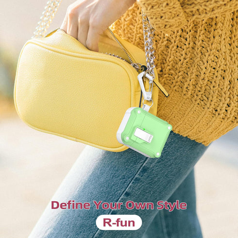 R-fun Compatible with AirPods 2nd Generation 2019,1st Gen 2016 Charging Case Cover, Full Drop Protection Auto Pop-Up Lid Compatible with Airpods C...