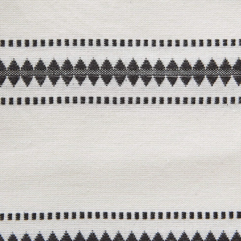 DII Zig Dobby Tabletop Collection, White Cotton Background with Embellished Stripe, Table Runner, 14x108, Black...