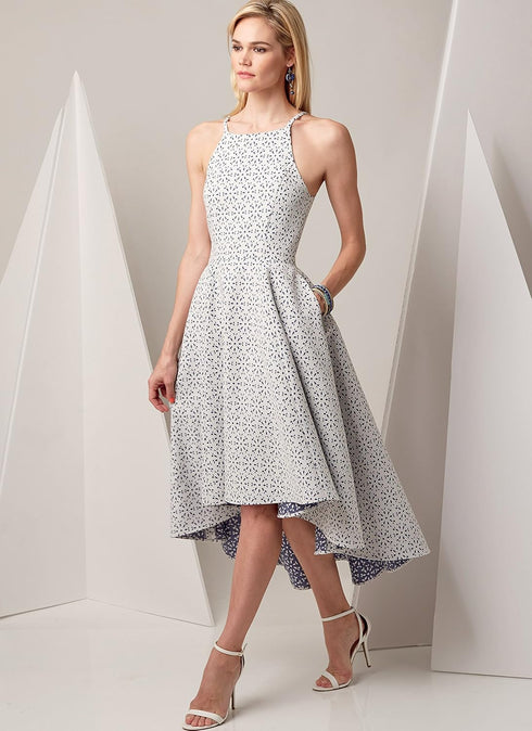 Vogue Patterns Misses' Princess Seam High-Low Dresses with Pockets, 6-8-10-12-14, Red...