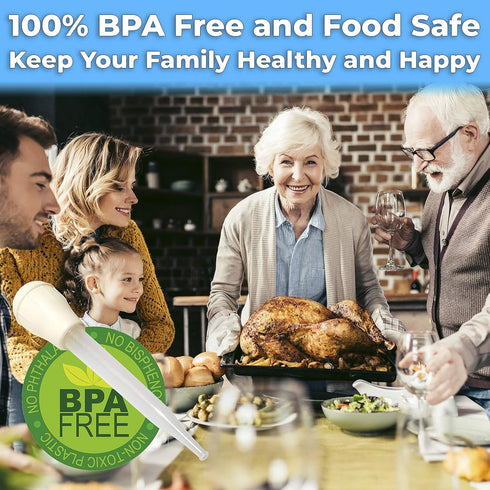 BPA Free, Pro Grade Turkey Baster 6 Pack. Extra Large 11 Inch Bulb Basters with Measuring Lines Perfect for Cooking Juicy, Tender Meat. Best Plast...