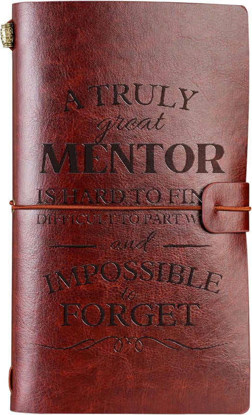 Mentor Gifts for Men Women, Leather Journal Notebook, Best Gift for Teacher Appreciation Day, Christmas, Birthday, Retirement, Refillable Sketchbo...