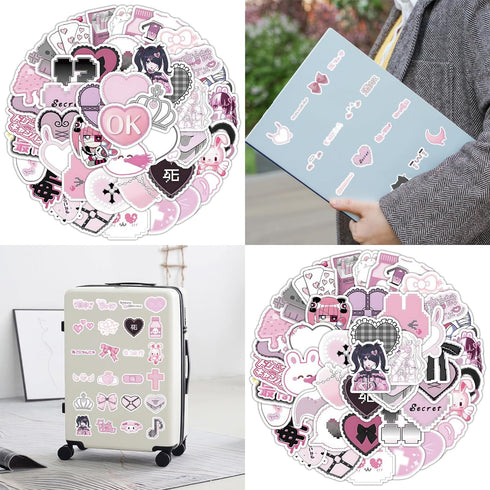 100 Pcs Cute Stickers Aesthetic Kawaii Stickers for Girls Teen Girls Pink Stickers Anime Girl Stickers Laptop Stickers for Women Phone Case Sticke...