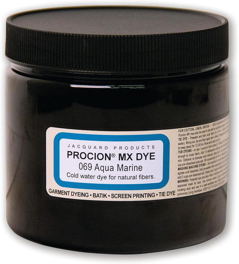 Jacquard Procion MX Tie Dye Powder 8 Ounce Jar,Aquamarine for Fabric and Clothing, Permanent and Washfast...