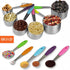 New Version! 11 Piece Measuring Cups And Spoons Set by Laxinis World | Sturdy Stainless Steel Stackable 6 Cups and 5 Spoons with Soft Silicone Han...
